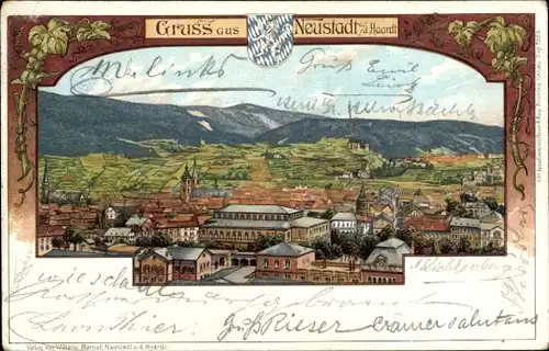 Litho Neustadt an der Haardt Neustadt an der Weinstraße, Gesamtansicht