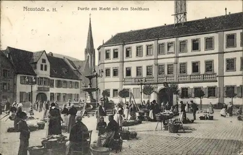 Ak Neustadt an der Haardt Neustadt an der Weinstraße, Markt, Stadthaus