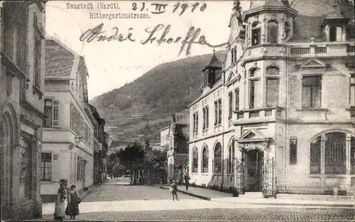 Ak Neustadt an der Haardt Neustadt an der Weinstraße, Rittergartenstraße