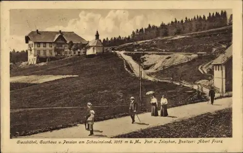 Ak Münstertal im Schwarzwald, Berggasthof Gießhübel, Pension