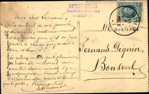 Ak Nimy Hennegau Wallonien, Rue Grande in Richtung Mons