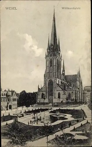Ak Wesel am Niederrhein, Willibrordi Platz