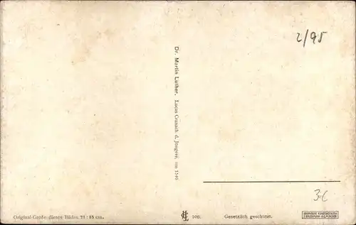 Künstler Ak Cranach, Lucas d. J., Reformator Martin Luther, Portrait
