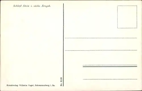 Ak Stein Hartenstein in Sachsen, Schloss Stein