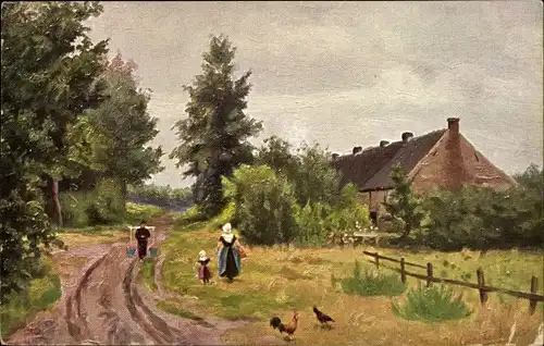 Künstler Ak Gerstenhauer, Johann Georg, niederländisches Dorfmotiv