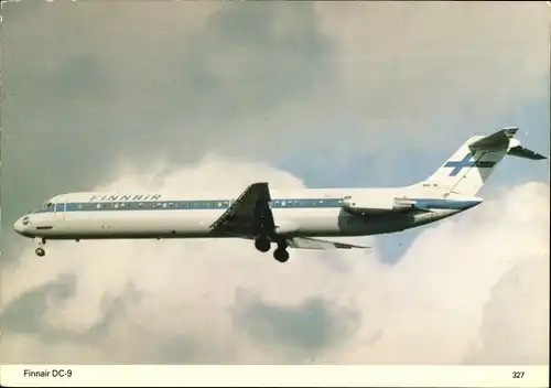 Ak Finnair DC 9, Passagierflugzeug im Flug, Landefahrwerk