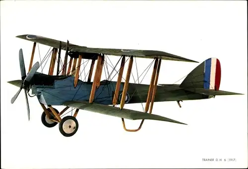 Ak Zivilflugzeug, Doppeldecker, Jahr 1917