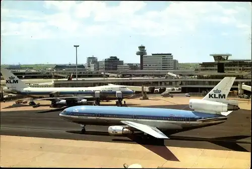 Ak Amsterdam Nordholland Niederlande, International Airport Schiphol, Flugzeug KLM