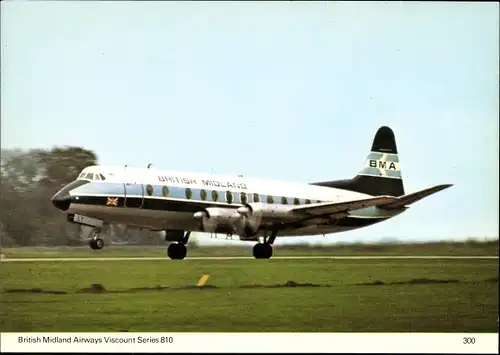 Ak Britisches Passagierflugzeug, British Midland Airways Viscount Series 810