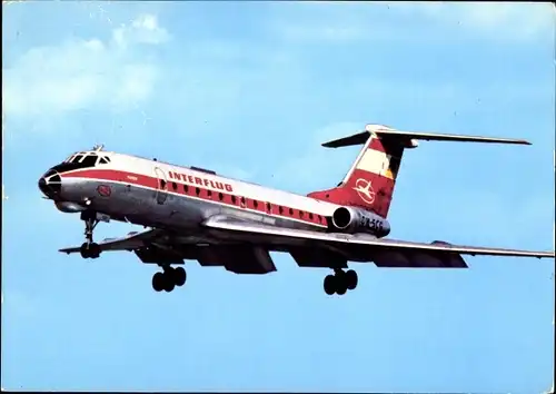 Ak Dt. Passagierflugzeug Tupolew TU-134 Interflug, Turbinenluftstrahlverkehrsflugzeug