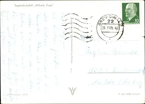 Ak Segelschulschiff Wilhelm Pieck, Volksmarine