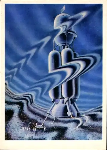 Künstler Ak Sokolov, A., Spaltraum, Raumschiff, Gravitation, Sowjetunion