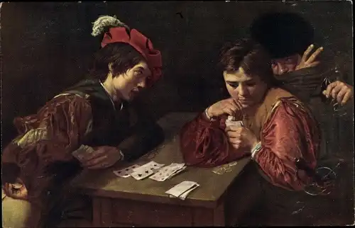 Künstler Ak da Caravaggio, Michelangelo, Der Falschspieler