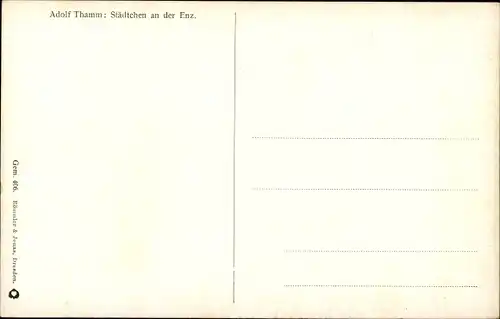 Künstler Ak Thamm, Adolf, Städtchen an der Enz
