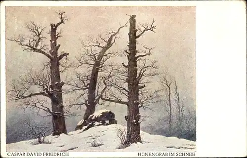 Künstler Ak Friedrich, C. D., Hünengrab im Schnee