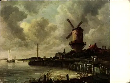 Künstler Ak Ruisdael, J. v., Wyk auf Föhr Nordfriesland, Windmühle
