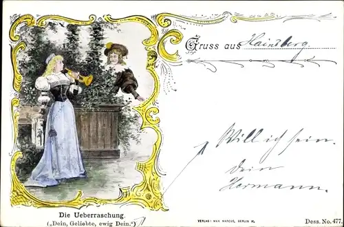 Litho Liebespaar, Überraschung, Dein, Geliebte, ewig Dein