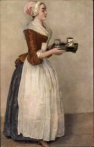 Künstler Ak Liotard, Dienstmädchen mit Schokolade