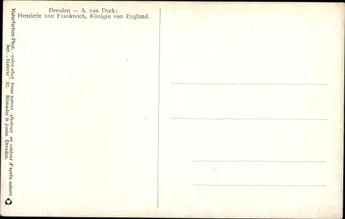 Künstler Ak Van Dyck, A., Henriette von Frankreich, Königin von England, Portrait