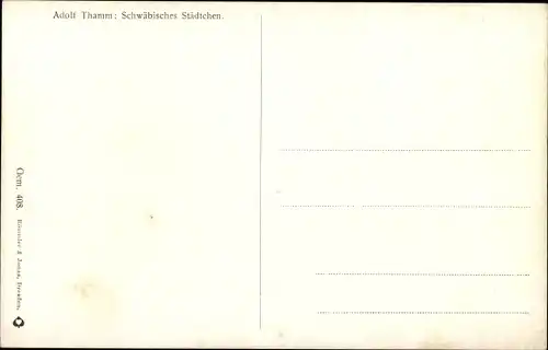 Künstler Ak Thamm, Adolf, Schwäbisches Städtchen