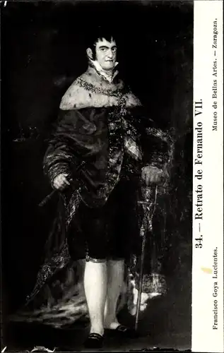 Künstler Ak Goya, F. de, Porträt von Ferdinand VII.
