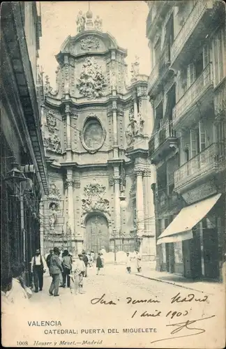 Ak Valencia Stadt Spanien, Kathedrale, Puerta del Miguelete