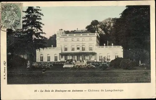 Ak Paris XVI, Bois de Boulogne, Chateau de Longchamps