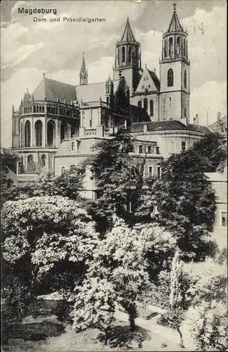 Ak Magdeburg an der Elbe, Dom, Präsidialgarten