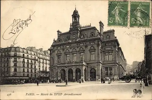 Ak Paris XVIII. Montmartre, Rathaus