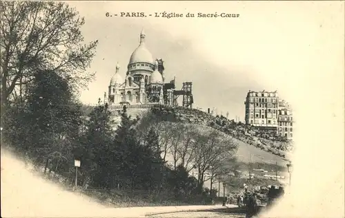 Passepartout Ak Paris XVIII., Kirche Sacré-Coeur