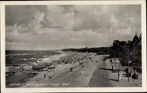 Ak Ostseebad Kühlungsborn West, Strand, Promenade