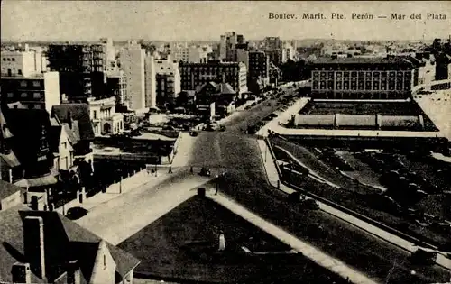 Ak Mar del Plata Argentinien, Blick auf den Boulevard, Stadt