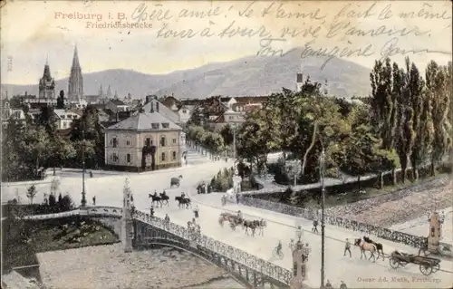 Ak Freiburg im Breisgau, Friedrichsbrücke