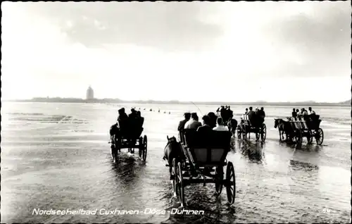 Ak Nordseebad Duhnen Cuxhaven, Kutschen, Wattenmeer