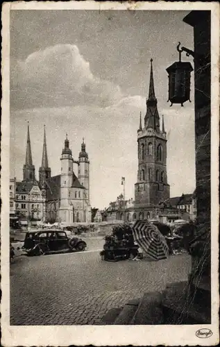 Ak Halle an der Saale, Roter Turm, Marktkirche