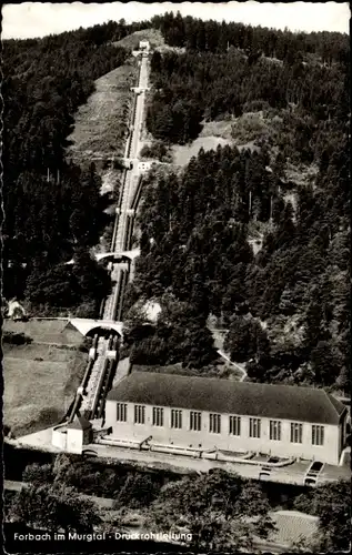 Ak Forbach im Murgtal Schwarzwald Baden, Schwarzenbachtalsperre, Druckrohrleitung