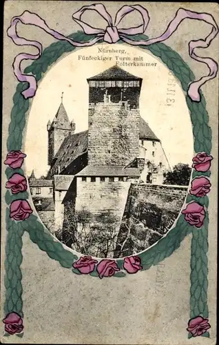 Ak Nürnberg in Mittelfranken, Fünfeckiger Turm, Folterkammer