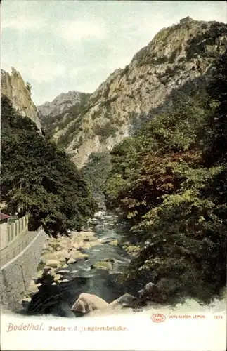 Ak Thale im Harz, Bodetal, Jungfernbrücke