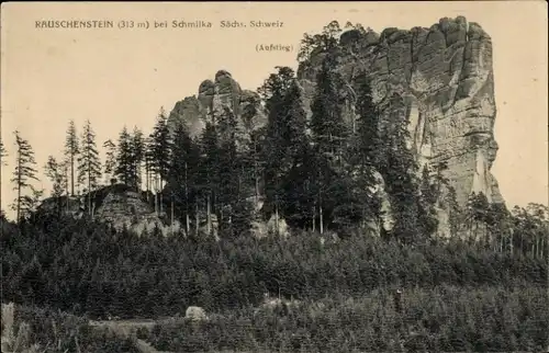 Ak Schmilka Bad Schandau Sächsische Schweiz, Rauschenstein, Aufstieg