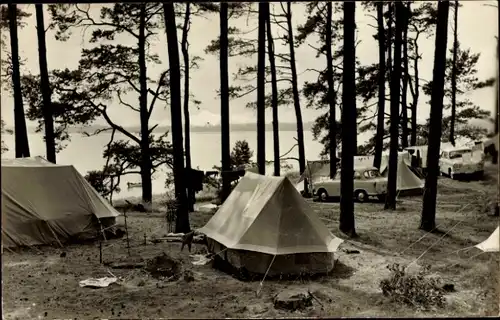 Foto Ak Luftkurort Plau am See, Zeltplatz am Plauer See, Camping, Autos