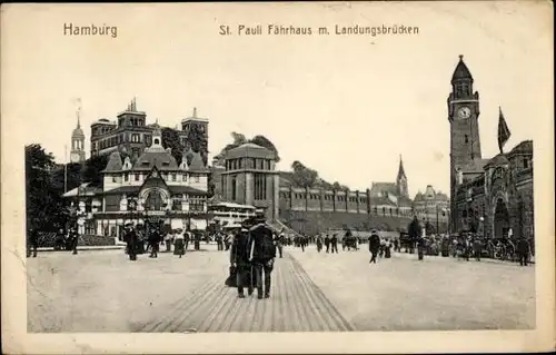 Ak Hamburg Mitte St. Pauli, Fährhaus, Landungsbrücken