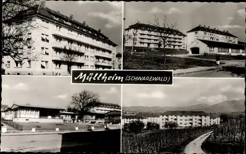 Ak Müllheim in Baden Markgräflerland, Detailansichten, Wohnblöcke