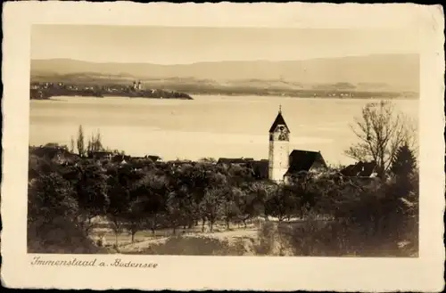 Ak Immenstaad am Bodensee, Kirche, Panorama