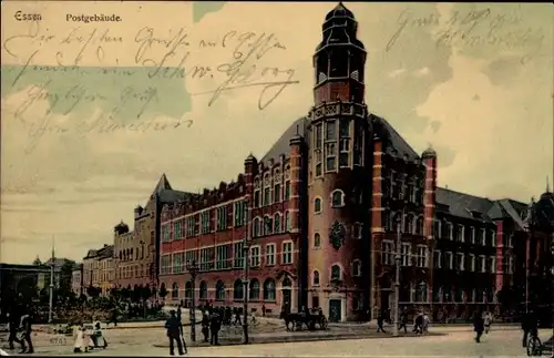 Ak Essen im Ruhrgebiet, Partie am Postgebäude