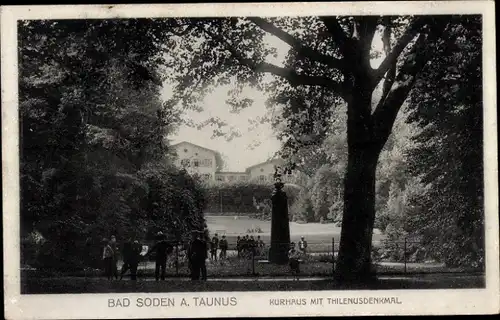 Ak Bad Soden am Taunus Hessen, Kurhaus, Thilenusdenkmal