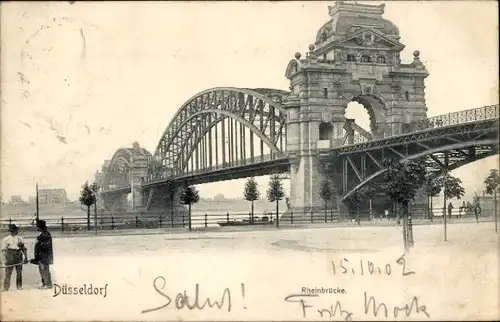 Ak Düsseldorf am Rhein, Rheinbrücke