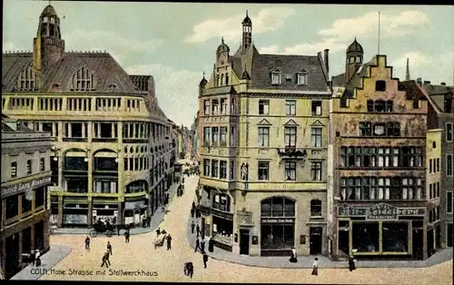 Ak Köln am Rhein, Hohe Strasse mit Stollwerckhaus, Hotel Alt Heidelberg