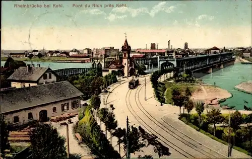 Ak Kehl am Rhein, Rheinbrücke
