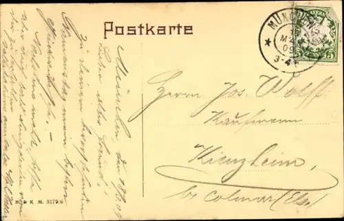 Künstler Ak München, Münchner Kindl, Essen