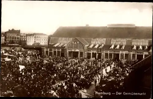 Ak Hamburg, Reges Treiben auf dem Gemüsemarkt